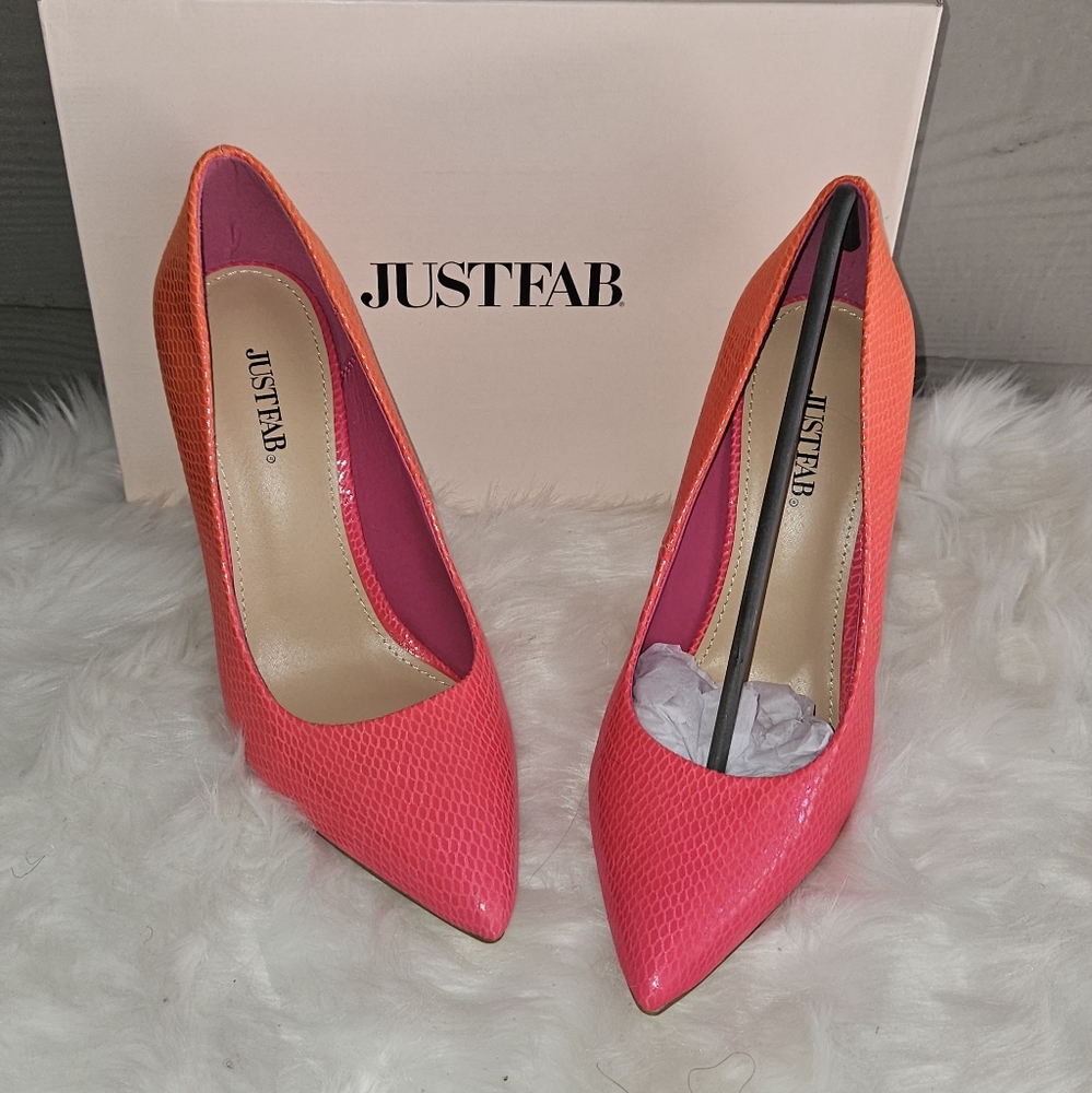 Just Fab pink/orange Pumps sz10